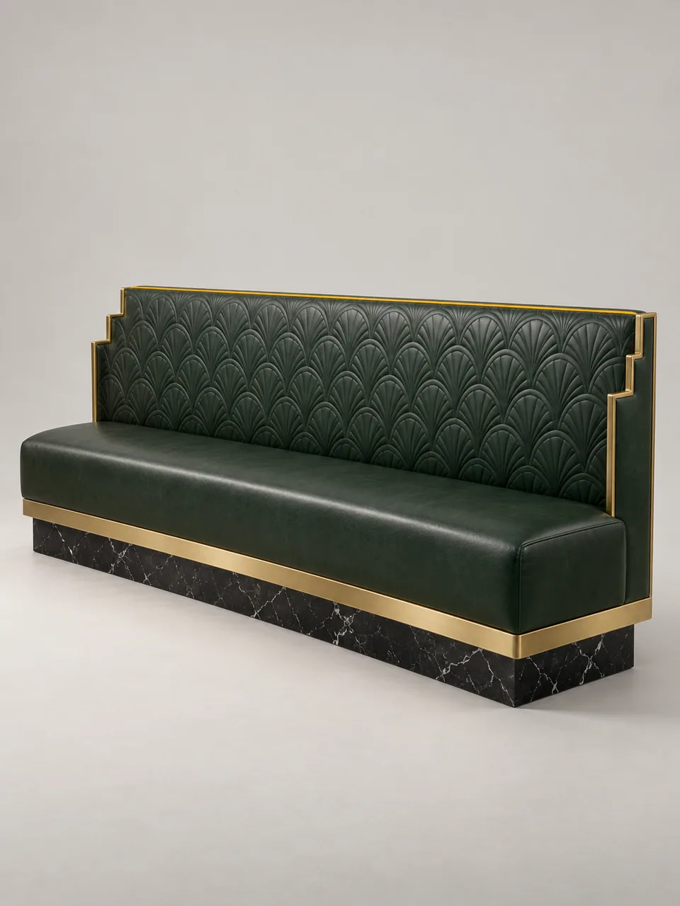 Art Deco Fan-Embossed Banquette