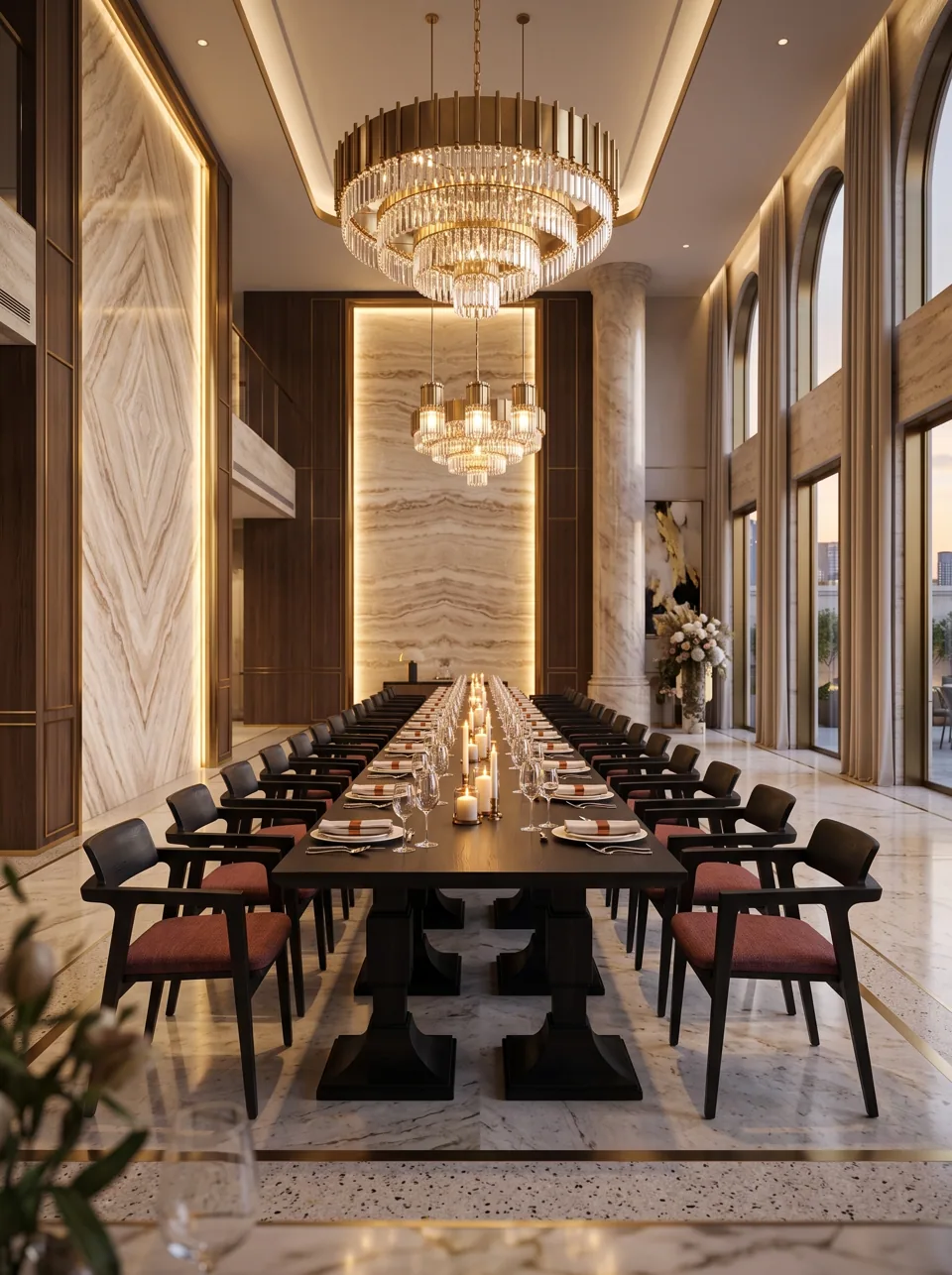 Black Lacquer Pedestal Dining Set view 7
