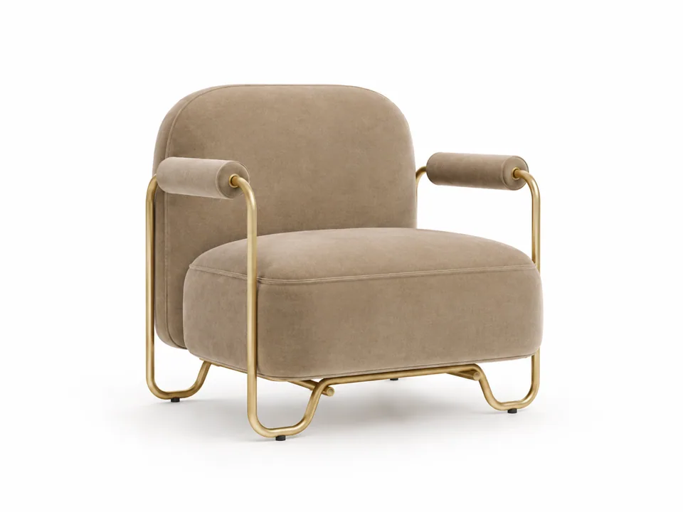 Brass Loop Lounge Chair & Loveseat view 2