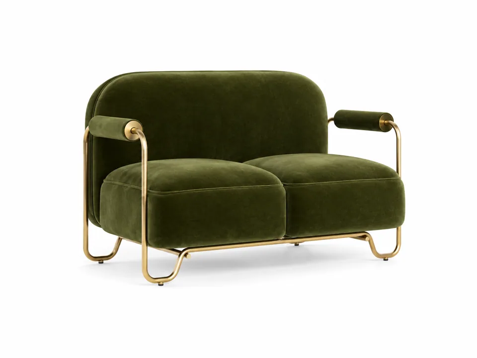 Brass Loop Lounge Chair & Loveseat view 3