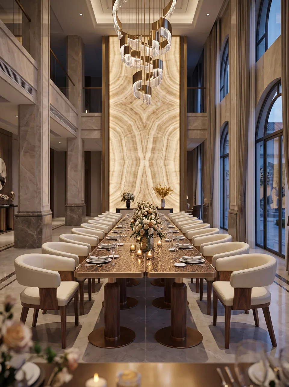 Burl & Bronze Dining Set view 6