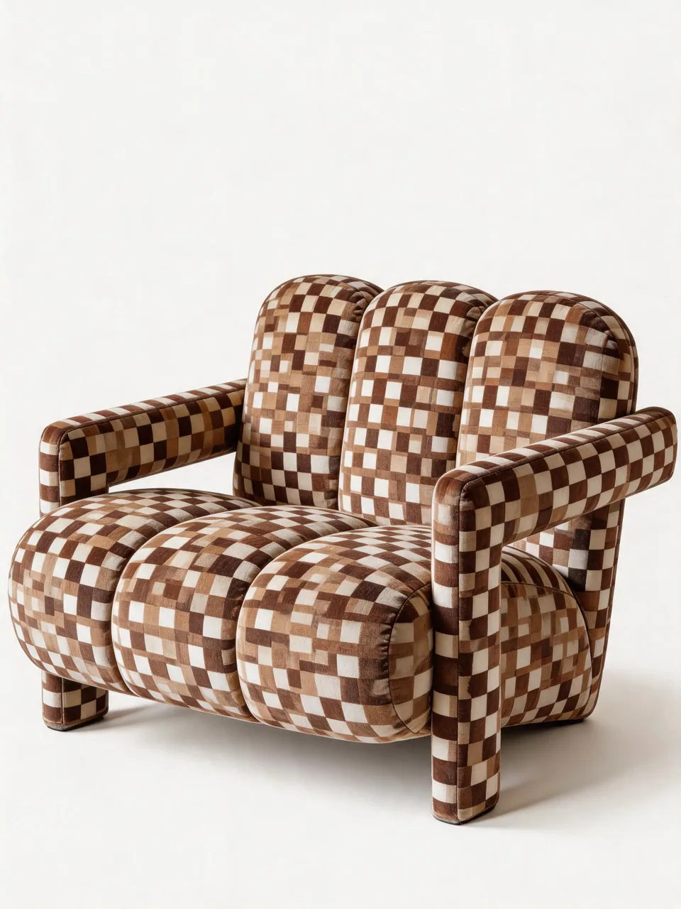 Checkerboard Three-Channel Loveseat