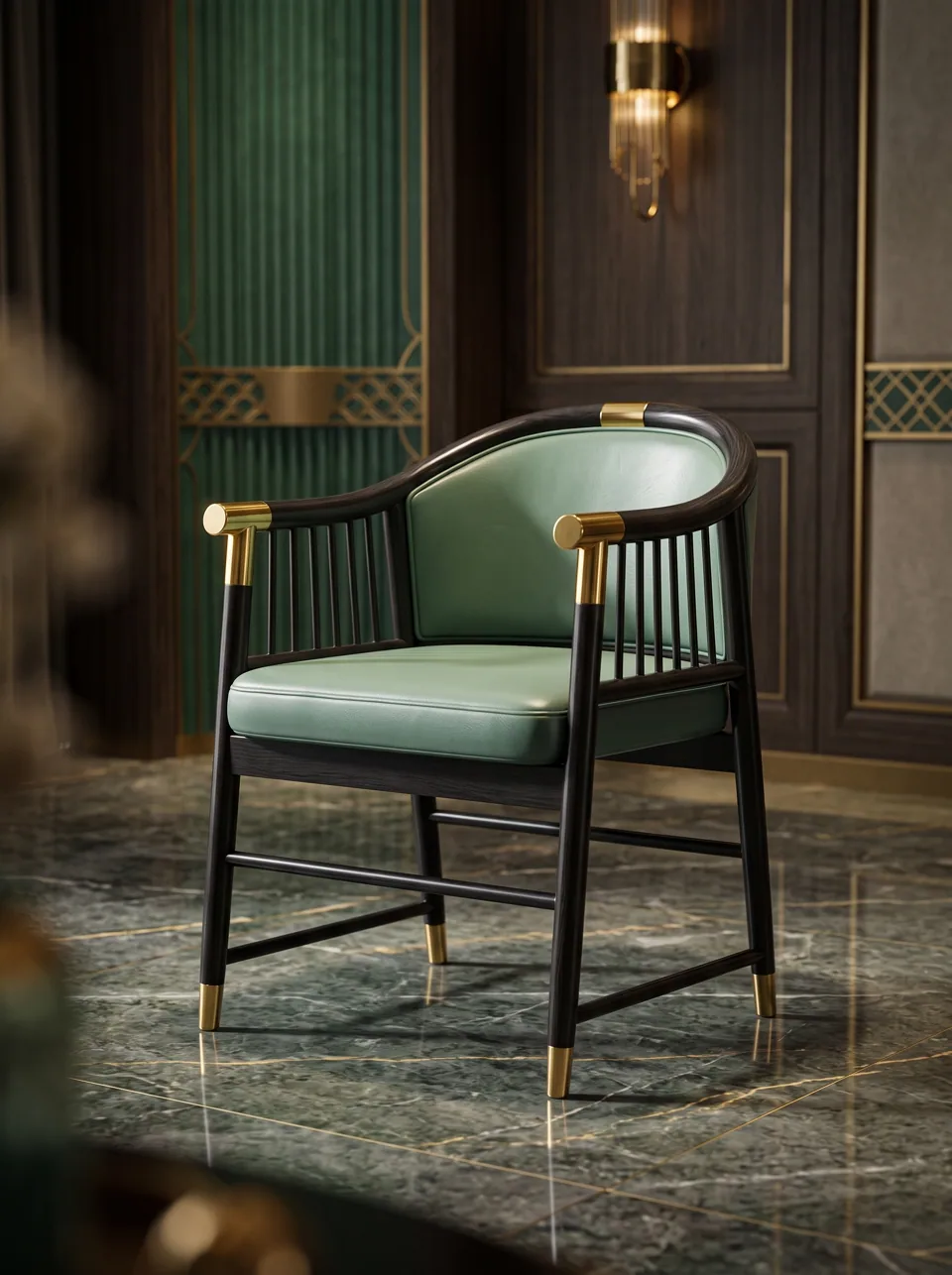 Emerald Spindle Private Dining Set view 2