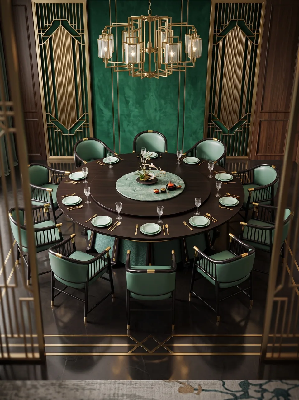 Emerald Spindle Private Dining Set view 6