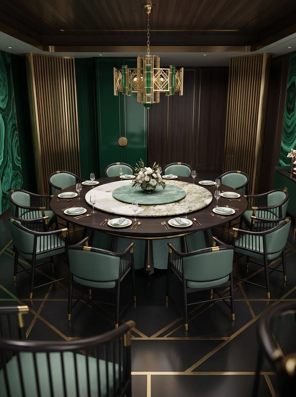 Emerald Spindle Private Dining Set view 7