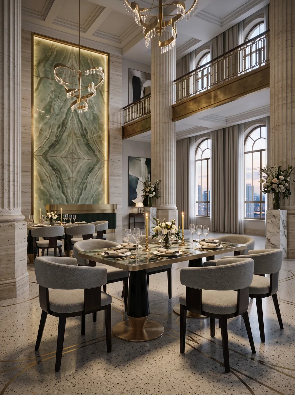 Jade Marble Atrium Dining Set view 3