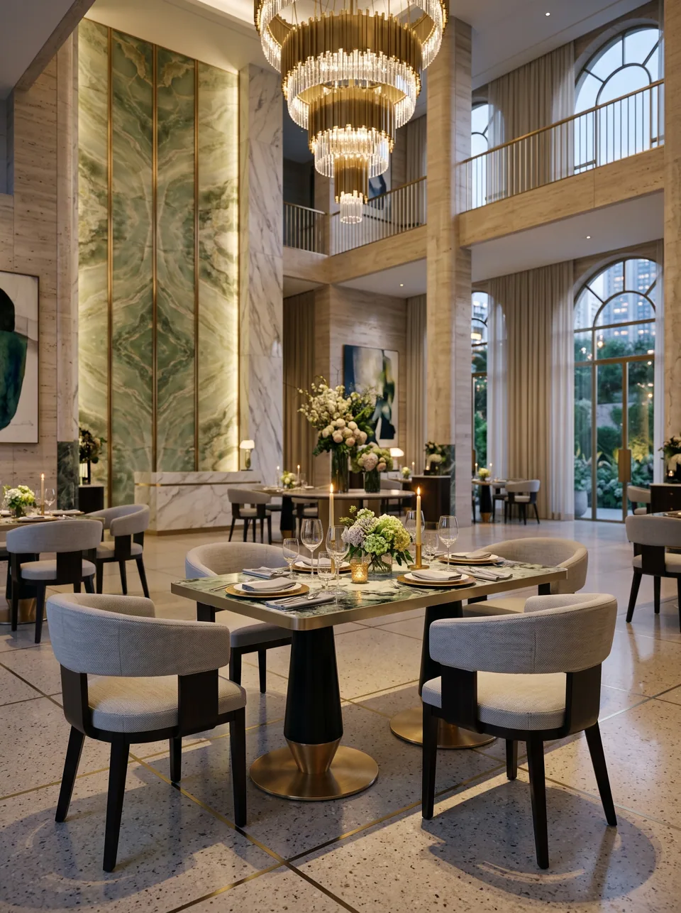 Jade Marble Atrium Dining Set view 4