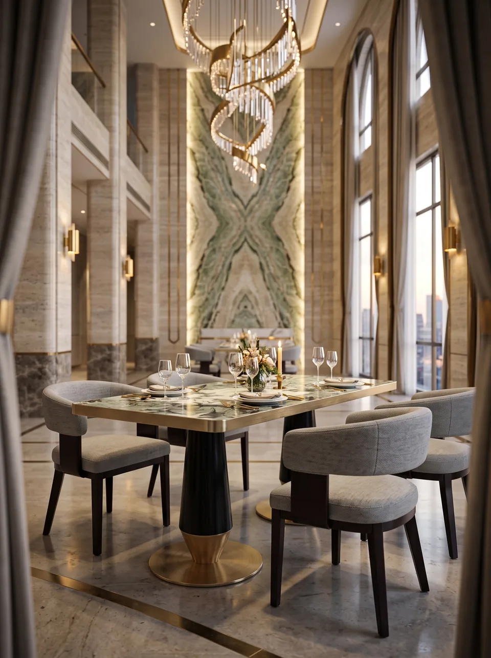 Jade Marble Atrium Dining Set view 5