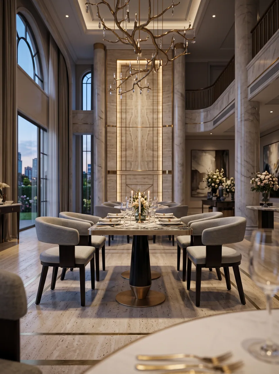 Jade Marble Atrium Dining Set view 6