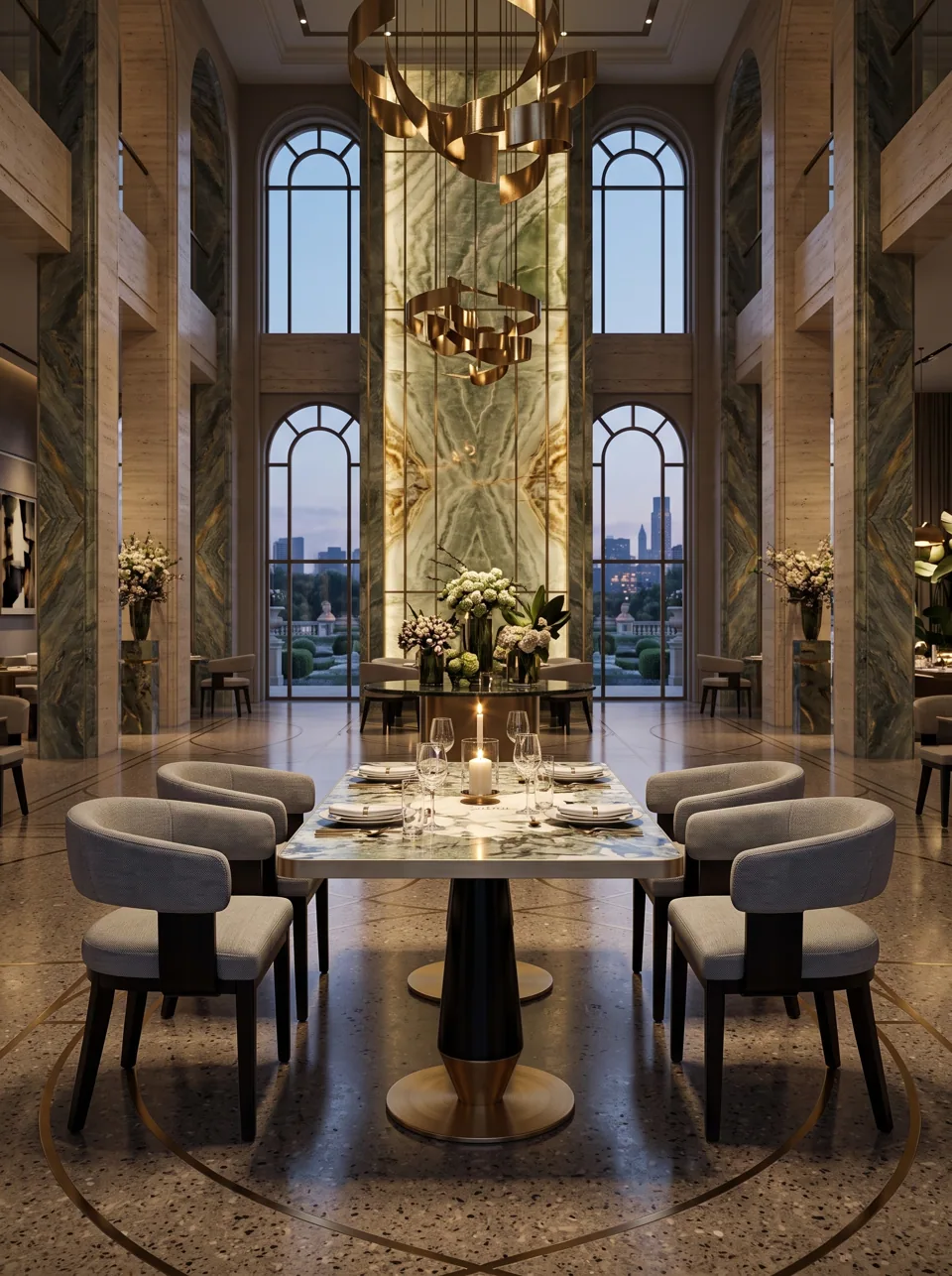 Jade Marble Atrium Dining Set view 7