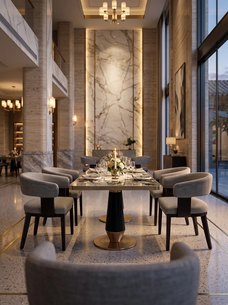Jade Marble Atrium Dining Set view 8