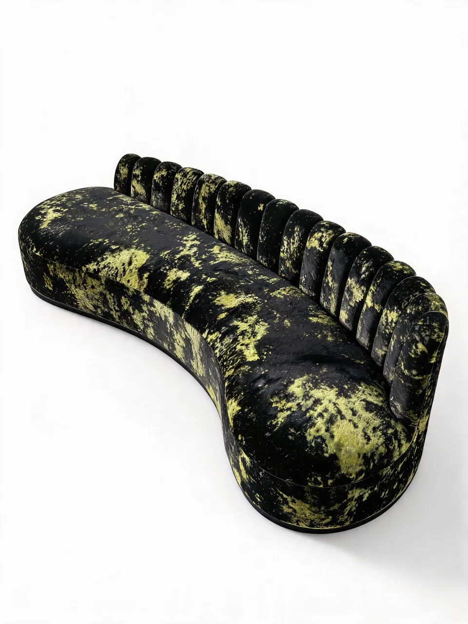 Lime Shadow Crescent Channel Sofa
