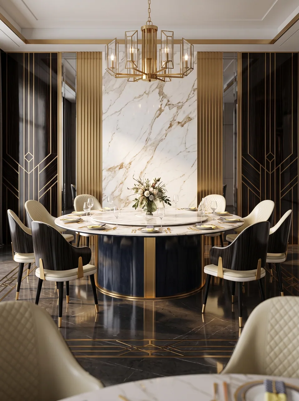 Navy Deco Banquet Set view 2