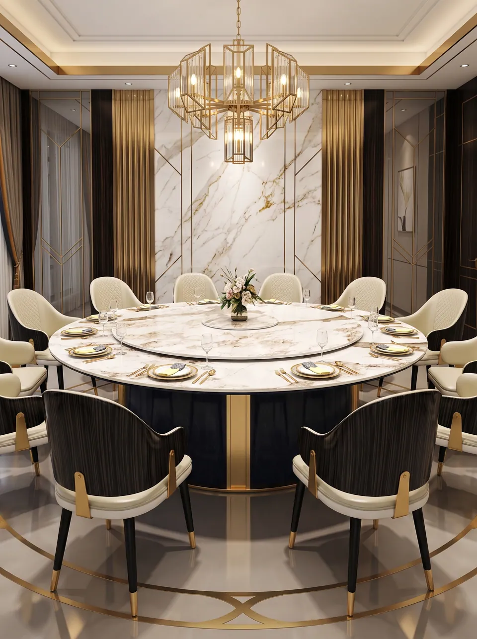 Navy Deco Banquet Set view 3