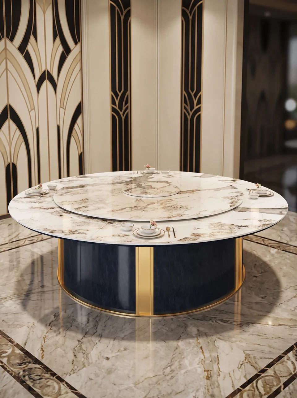 Navy Deco Banquet Set view 4