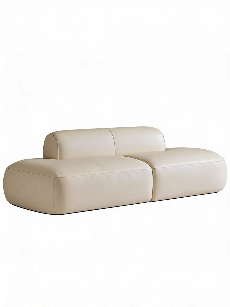 Pebble Leather Low Sofa