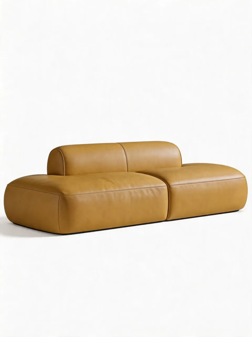 Pebble Leather Low Sofa view 2