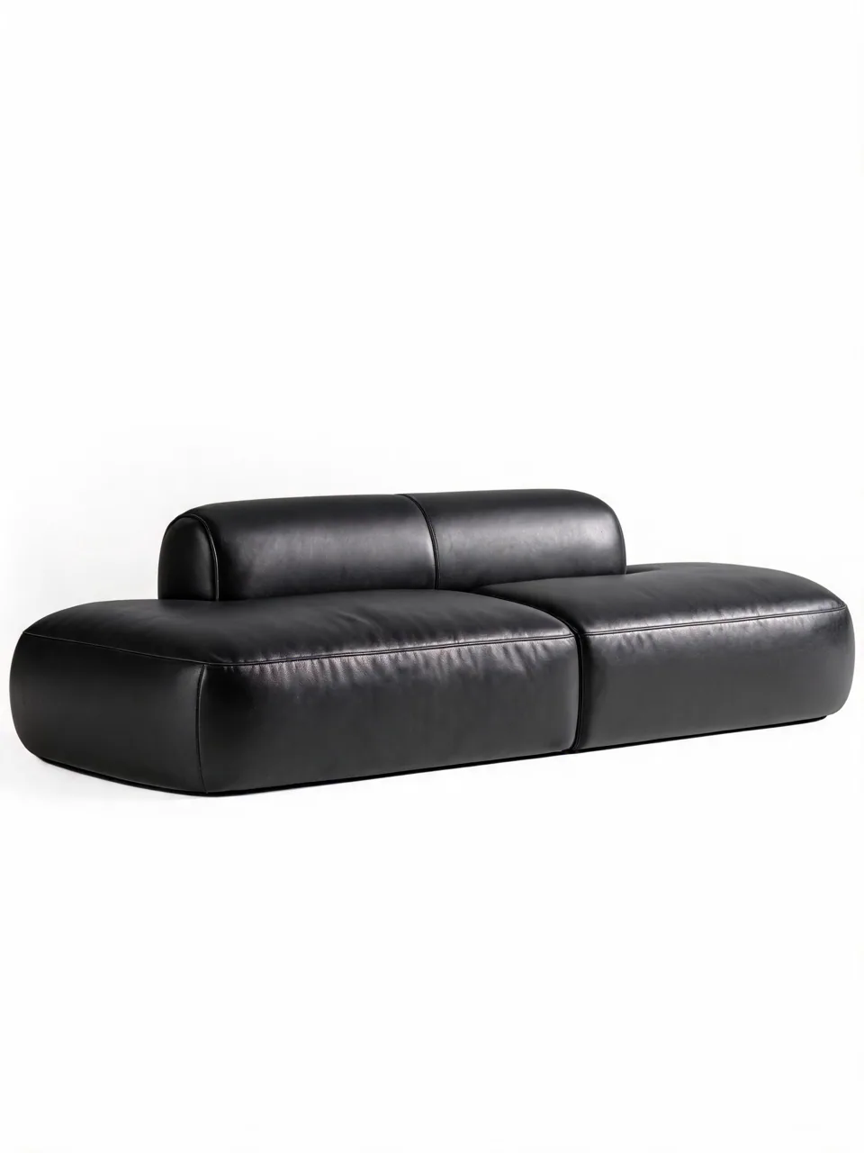 Pebble Leather Low Sofa view 3