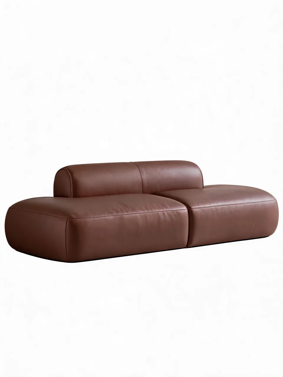 Pebble Leather Low Sofa view 4