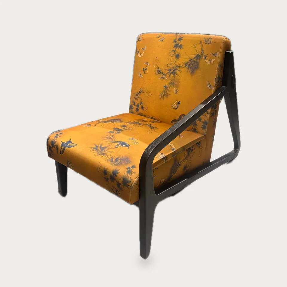 Saffron Garden Print Lounge Chair