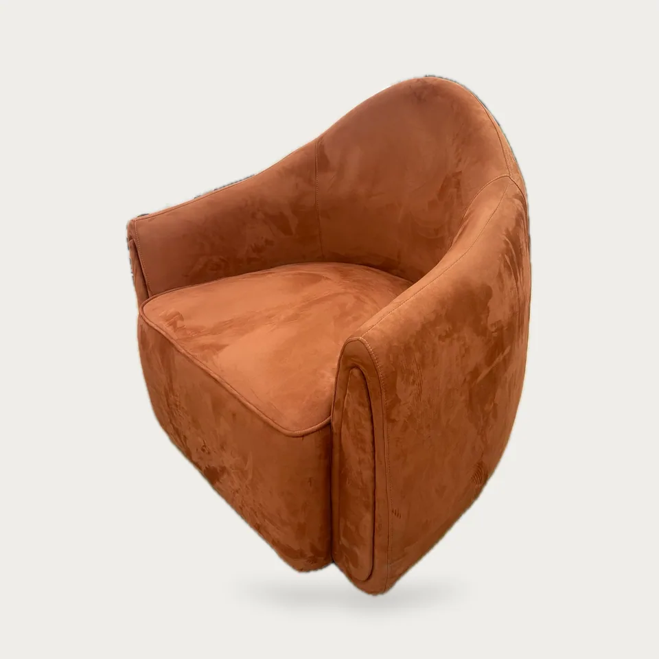 Terracotta Suede Tub Chair