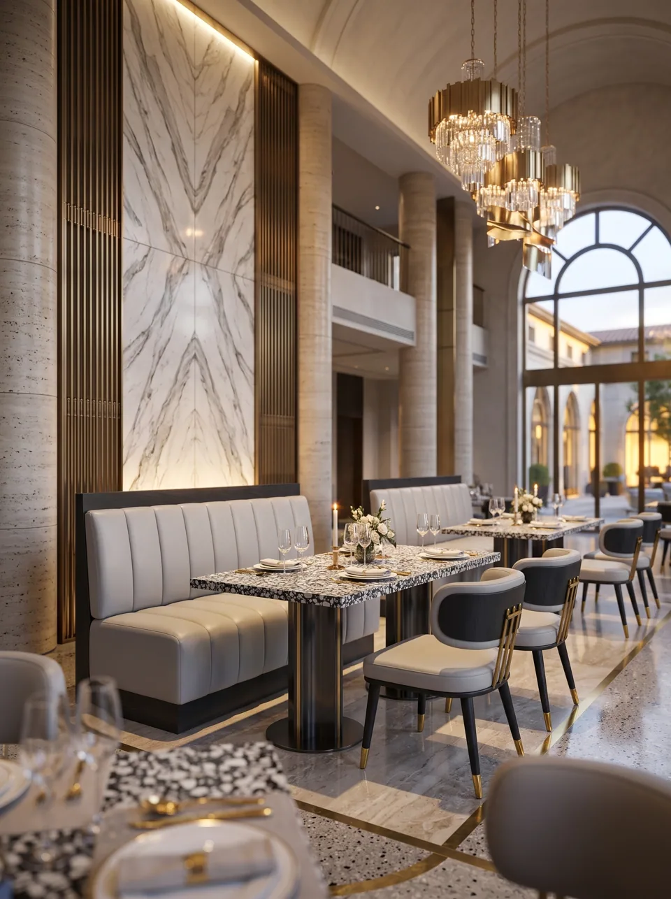 Terrazzo & Brass Grand Café Set