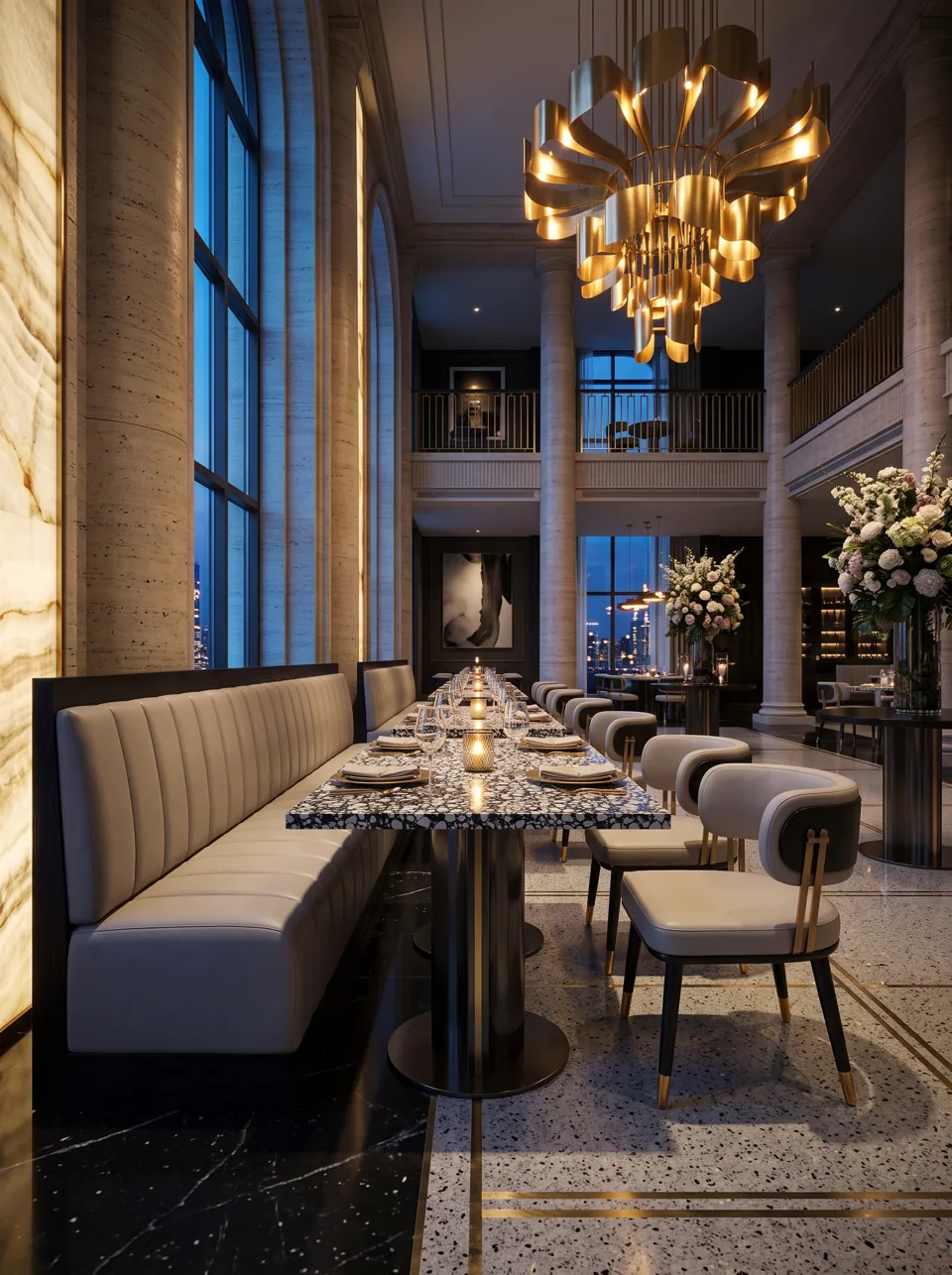 Terrazzo & Brass Grand Café Set view 3