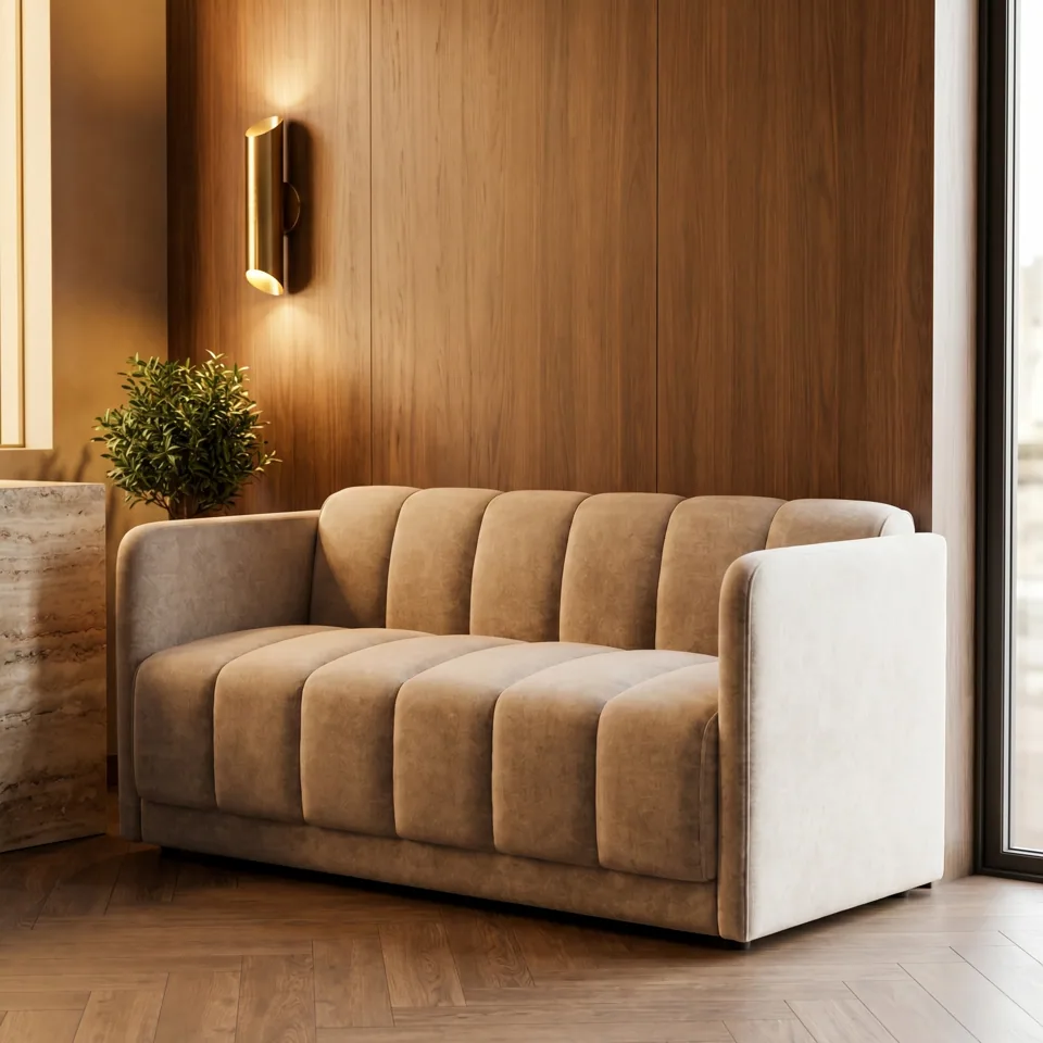 Track-Arm Channel Sofa