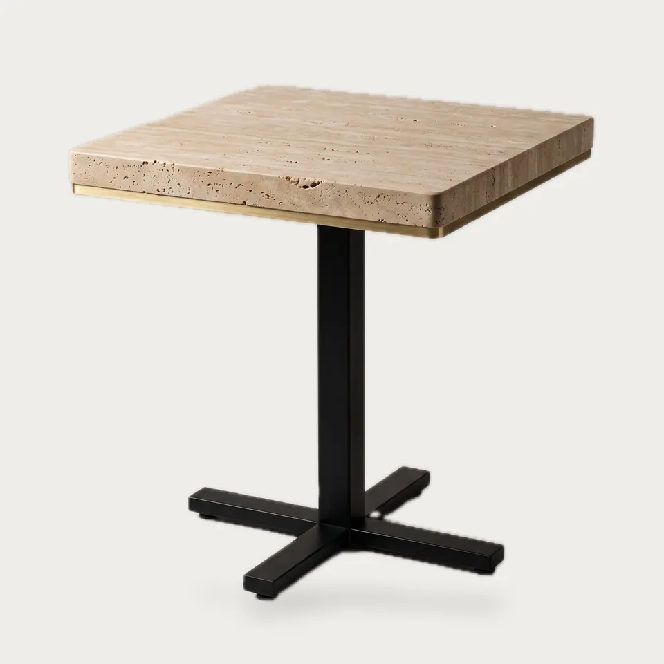 Travertine Pedestal Table