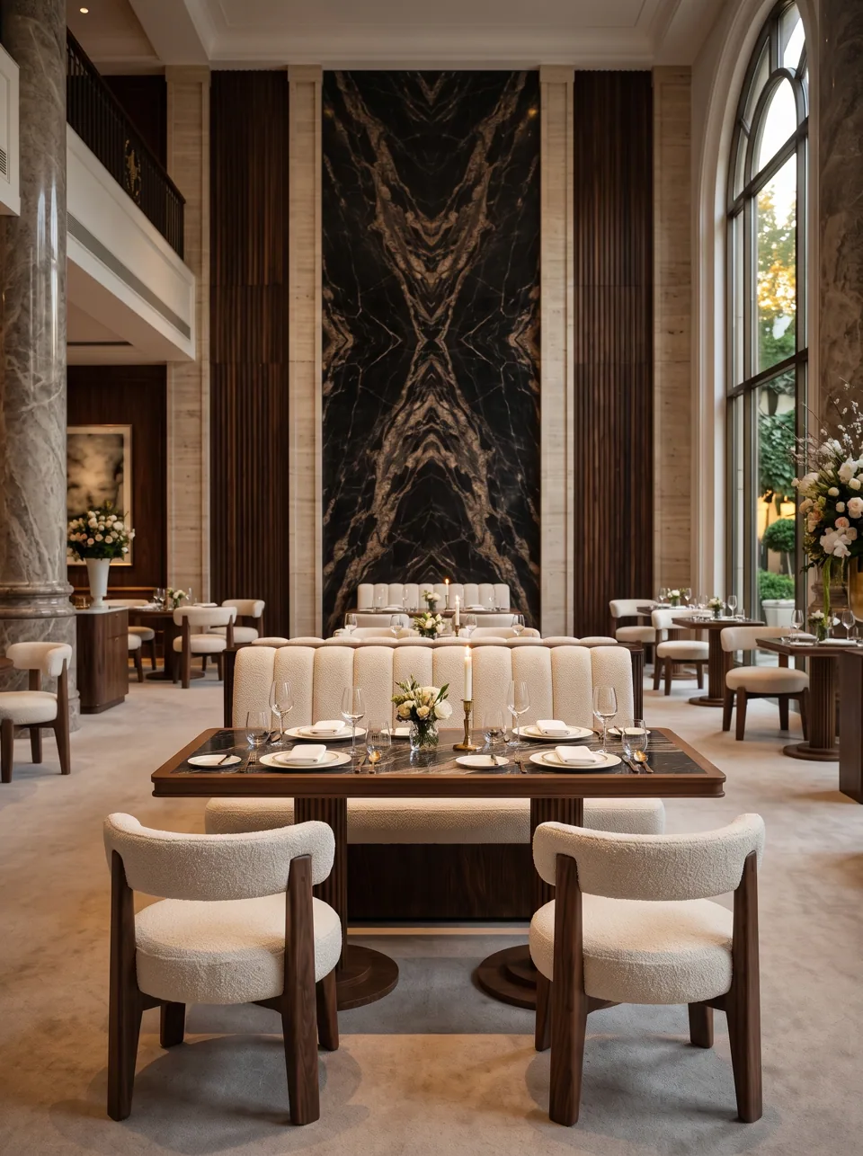 Walnut & Bouclé Fine-Dining Suite