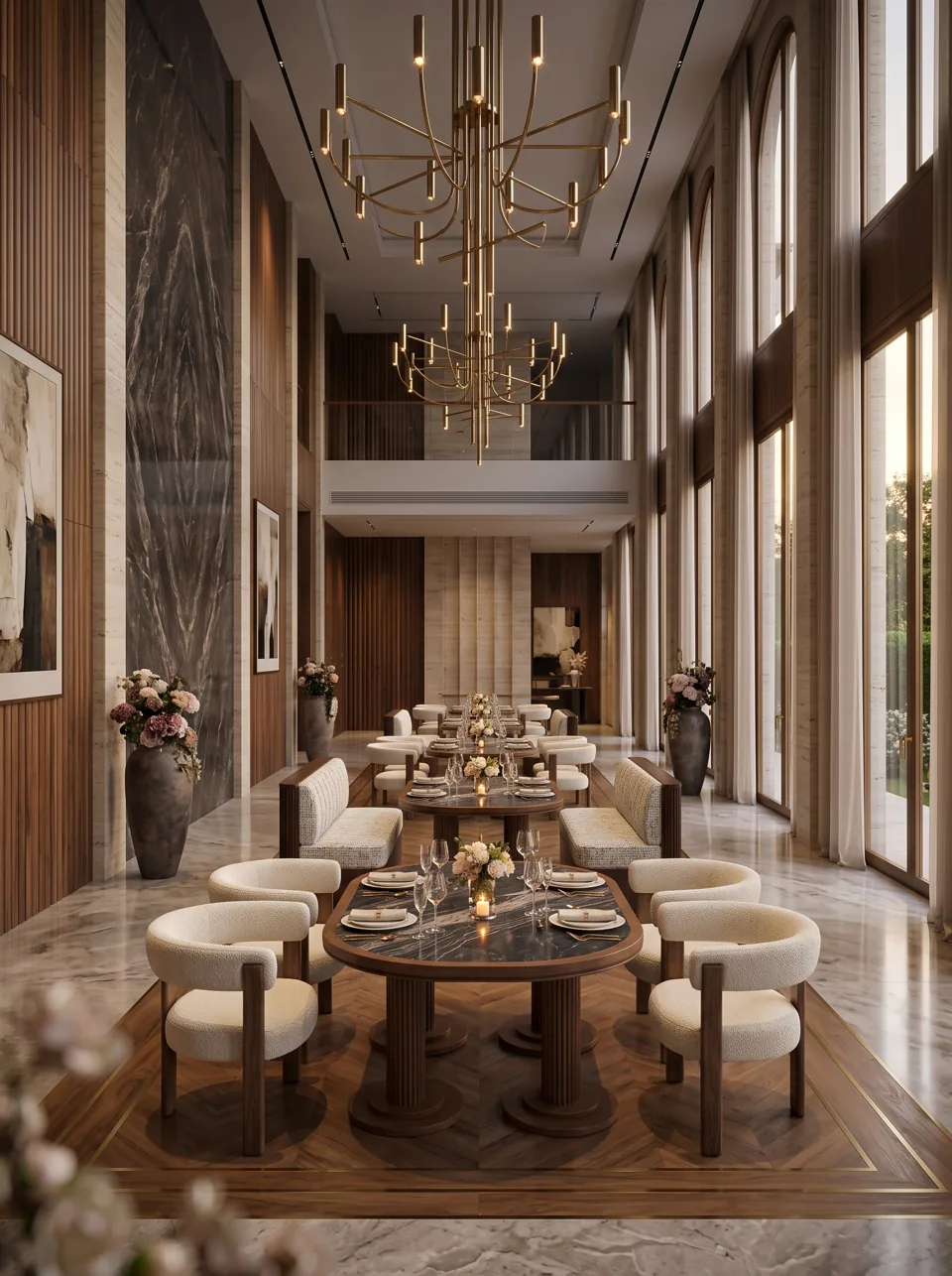 Walnut & Bouclé Fine-Dining Suite view 4