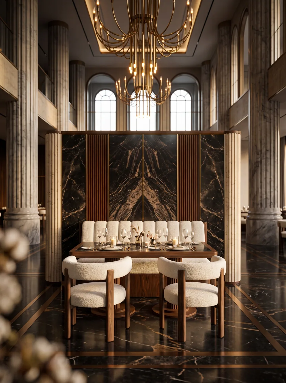 Walnut & Bouclé Fine-Dining Suite view 5